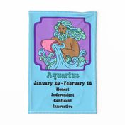 Aquarius star sign zodiac horoscope astrology tea towel retro sixties seventies