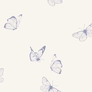 JUMBO // Summer Flutter // Summertime Butterfly // Elegant Whimsical Bugs // Cottage Cottagecore // Lavender Indigo Cream
