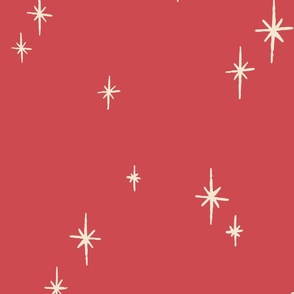 (L) Vintage Christmas Twinkling Stars Blender - cream on red