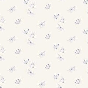 Mini // Summer Flutter // Summertime Butterfly // Elegant Whimsical Bugs // Cottage Cottagecore // Lavender Indigo Cream