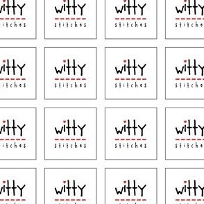 Witty Stitches Square Labels 1.5 inch