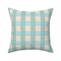 Gingham pattern - tahitian sky blue and antique white