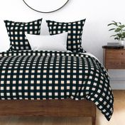 Gingham pattern - timber green and antique white