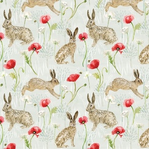 Hare & Poppies, medium scale