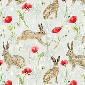 Hare & Poppies, Large scale