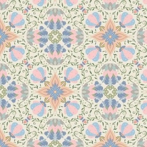 (s) Magic Flowers on Creamy - muted colors nature print
