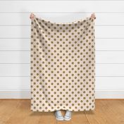 Polka dots pattern - green dots on antique white background