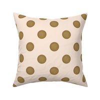 Polka dots pattern - green dots on antique white background