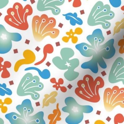 Tropical Squiggle Party White Medium