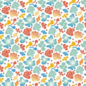 Tropical Squiggle Party White Medium
