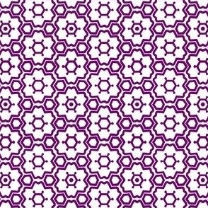 FS Geometric Floral Purple on White Tile