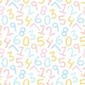 Small // Multicolored Chalky Numbers on White