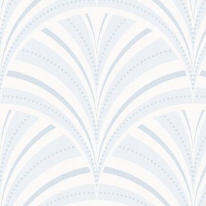 (L) art deco scallop - soft pale blue and white