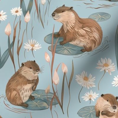 Beavers on a River