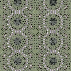 octagon star lattice geo row - green