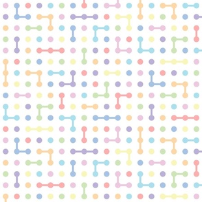 Pastel Dots in Rainbow Colors - Red, Orange, Yellow, Green, Blue, Indigo, Purple and Pink - Small