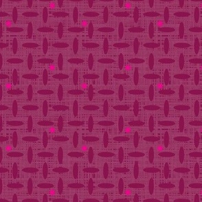 Loose Weave with Dots - Textured Wine with Bright Pink