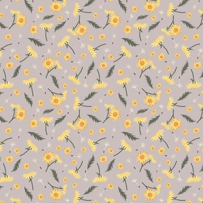 small dandelion dreams on grey