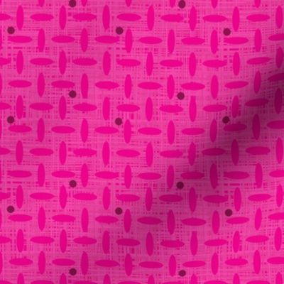 Loose Weave with Dots - Textured Bright Pink with Wine