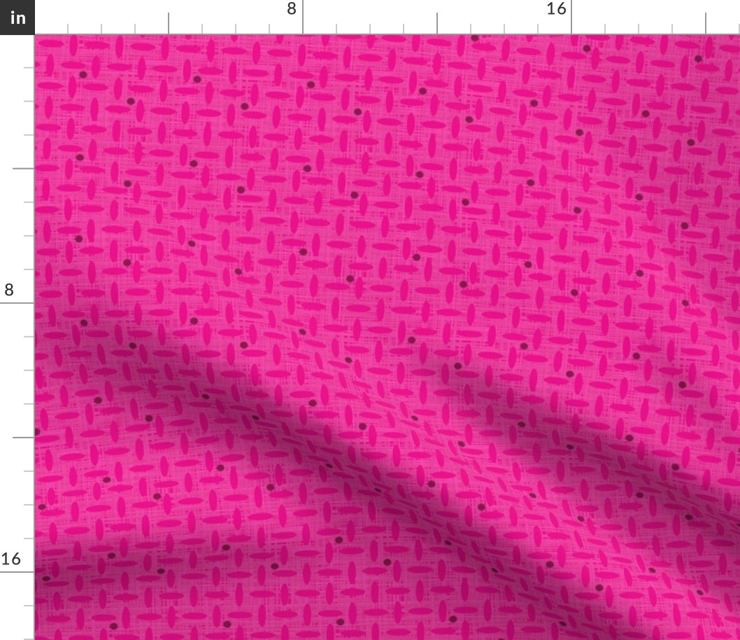 Loose Weave with Dots - Textured Bright Pink with Wine