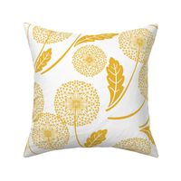 Dandelion Starburst Luxe Gold Metallic Tonal Big Summer Floral Vintage Mid-Century Modern Minimalist Glamour Palm Royale Resort Lavish Couture-Inspired Wild Flower Hollywood Regency Risch Retro Grandmillennial Repeat 