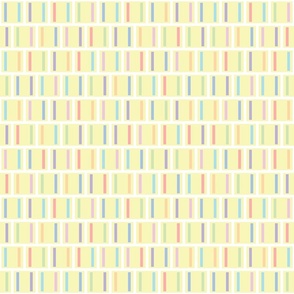 Pastel Yellow With Pastel Rainbow and White Block Tiles 