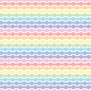 Geometric Stripes in Pastel Rainbow Colors: Red, Orange, Yellow, Green, Blue, Indigo, Purple and Pink - Small