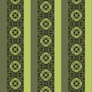 stripes and geometric row - greens