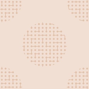 Geometric Dots Within Polka Dots With Benjamin Moore Paint Colors: Head Over Heels and Apricot Beige - Large