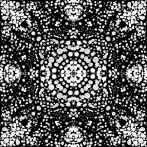 Dotted Ink Shibori - Batik Tiles In Black and white