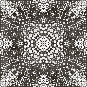 Dotted Ink Shibori - Batik Tiles In black and white