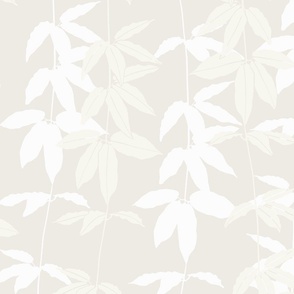 Shadow Linked Leaves and Vines in light tan and cream on taupe