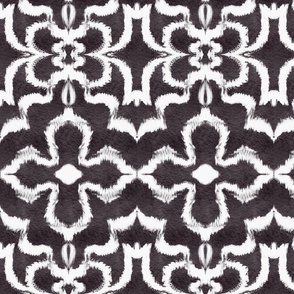 Ink Ikat Symmetry In black and white
