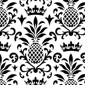 Royal Pineapple Elegance Black On White