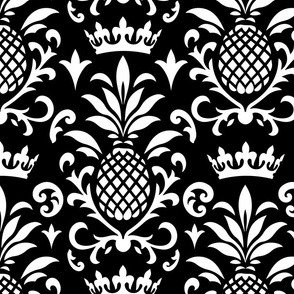 Royal Pineapple Elegance White On Black
