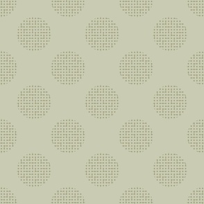 Geometric Dots Within Polka Dots With Benjamin Moore Paint Colors: Soft Fern and Rosemary Sprig - Medium