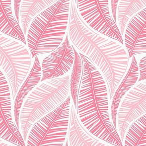 Serene Palm Leaves,  small scale Pink