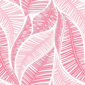 Serene Palm Leaves,  medium scale Pink