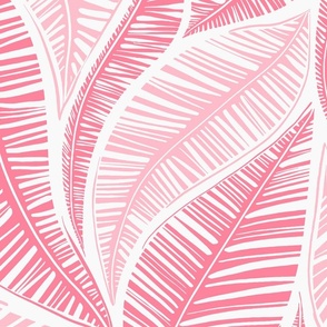Serene Palm Leaves,  large scale Pink