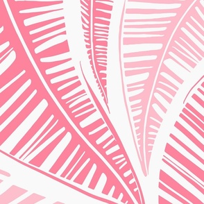 Serene Palm Leaves,  extra large scale Pink