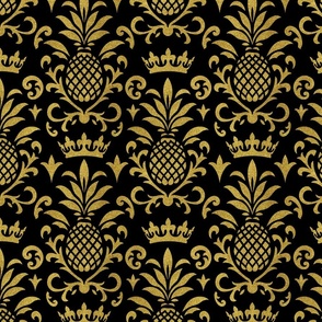 Royal Pineapple Elegance Gold Black Smaller Scale