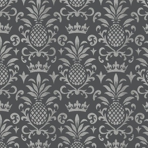 Royal Pineapple Elegance Silver Grey Smaller Scale