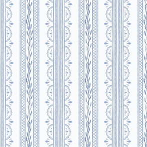French Lavender Lace - Tonal Cornflower Blue Colorway