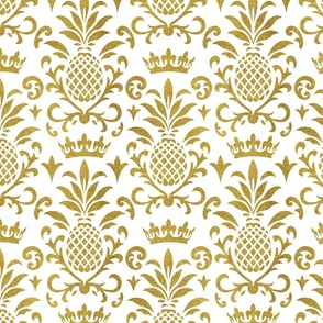 Royal Pineapple Elegance Gold White Smaller Scale