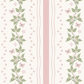 Laurel botanical stripe pink