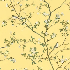 Chinoiserie Birds Lemon