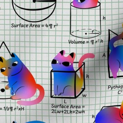 Rainbow Cat Math - Funny Kitty Geometric Equations