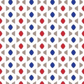 Cute Geometric Pattern in Red, Brown and Blue - Mini
