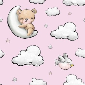 Cloud Bear Simplistic Pale Pink