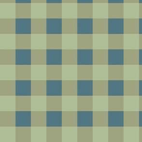 Gingham Check Plaid - muted green tones